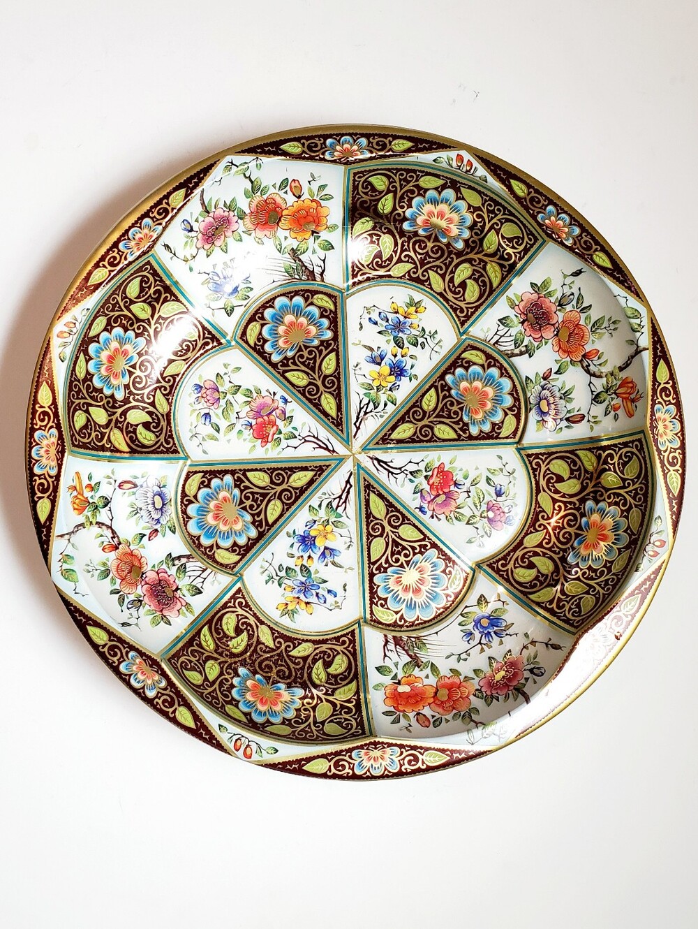 Vintage 1971 Daher Decorated Ware Floral Tin Serving Bowl